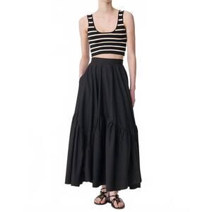 NEW VANESSABRUNO astree maxi skirt in black